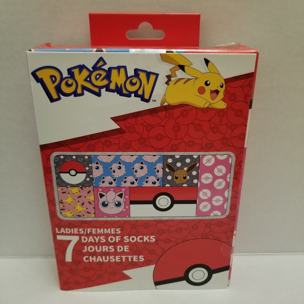 Pokemon Ladies 7 Days of Socks  - 7 pairs
